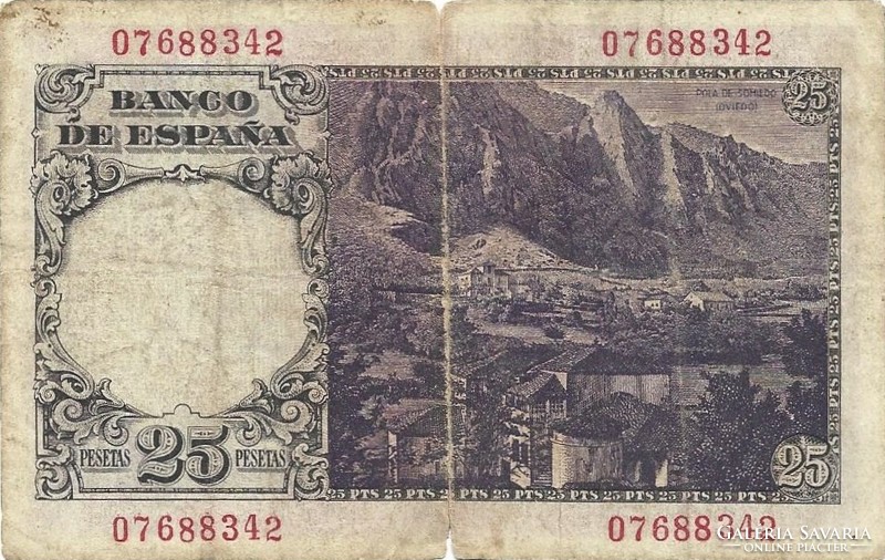 25 peseta pesetas 1946 Spanyolország