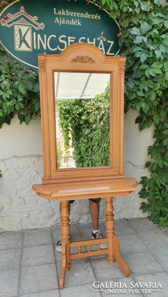 Tin German console table with mirror