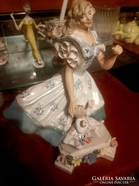 Large, rare porcelain mother with child.