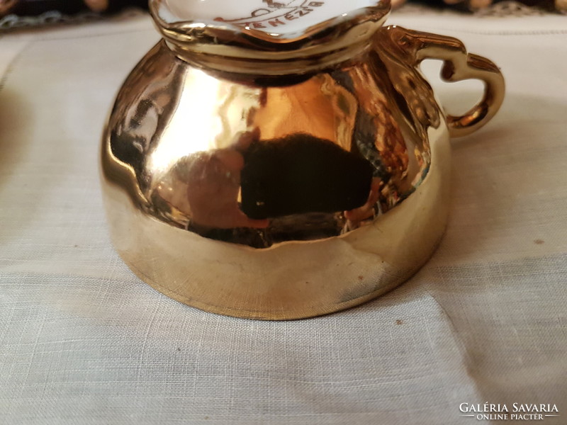 A ntik aranyozott jelzett , szép dekorral kávéscsésze aljjal pótlásra