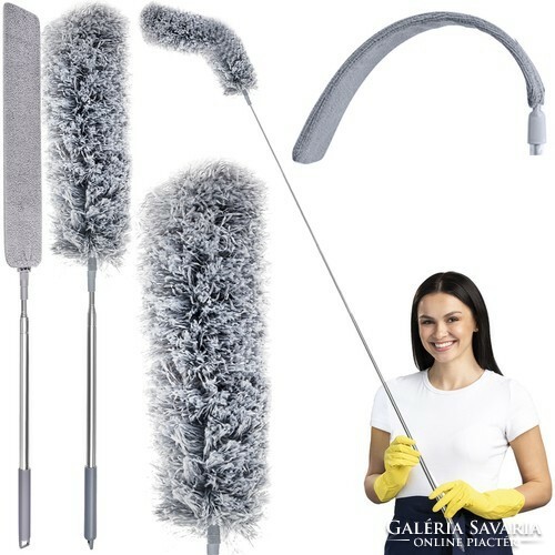 Telescopic dust brush with two accessories, washable, good quality
