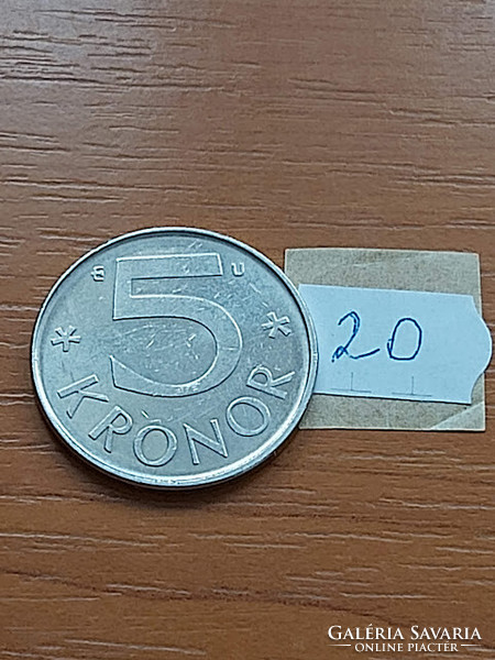 Sweden 5 kroner 1984 xvi. Gustav Károly, copper-nickel 20.