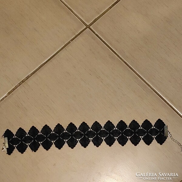 New black 5cm wide lace choker 32 +7cm