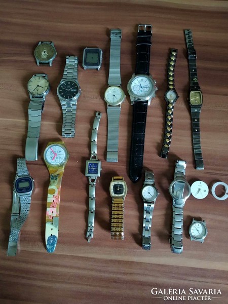15 old watches, including pobeda, q&q, giani-giorgio, j.D.Diana, slava, casio, pulsar, saturn and others