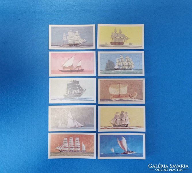 Sailing ships, English collectible tea cards from the 1970s