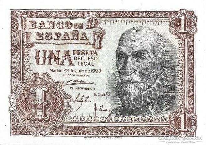 1 peseta 1953 Spanyolország 2. UNC