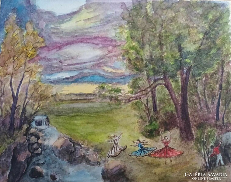 Watercolor painting _ unidentified artist _ like the fairies...