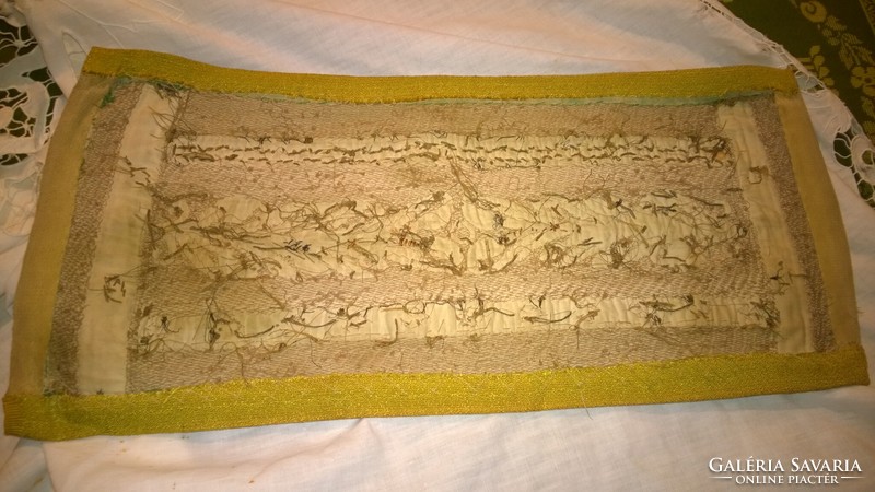 Rare piece - antique metal fiber Jewish tablecloth 46x21 cm - museum