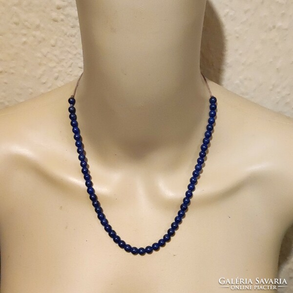 Wonderful lapis lazuli necklace with sliding clasp 60cm/-30cm