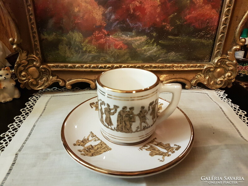 Greek-style coffee cup with 24-karat gold-plated bottom for replacement