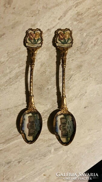 Old enameled decorative spoon in Debrecen