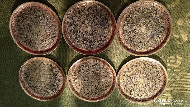 Demanding, beautiful work - also for 6 copper-enamel engraved bowls and plates! Diam. 10 Cm
