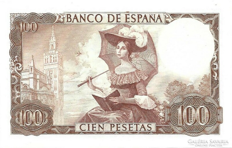 100 peseta pesetas 1965 Spanyolország UNC