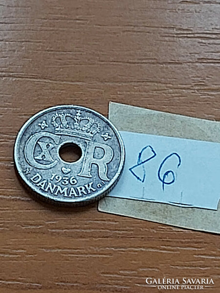 Denmark 10 öre 1936 copper-nickel, x. King Christian (Christian) 86.