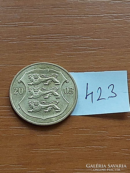Estonia 1 kroner kroon 2003 brass #423