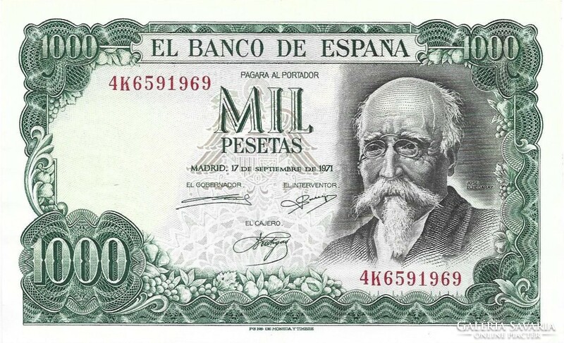 1000 Pesetas pesetas 1971 Spain 1. Beautiful