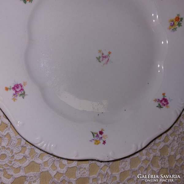 Zsolnay szép virágos lapos tányér, 1db