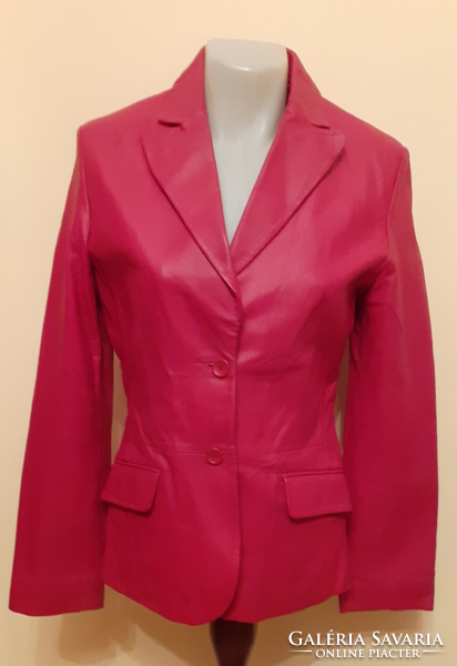 Amisu burgundy genuine leather jacket, blazer. 38-As