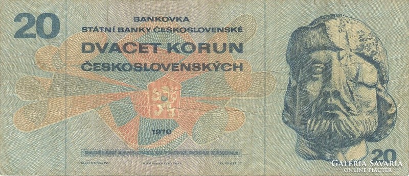20 korun korona 1970 Csehszlovákia
