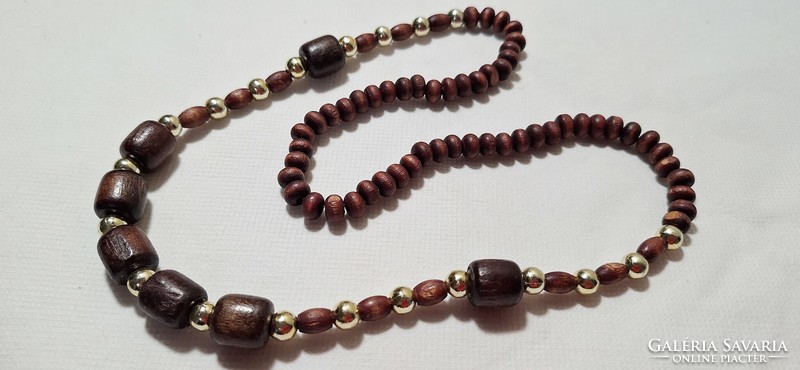 Vintage wooden beads with gold spacers