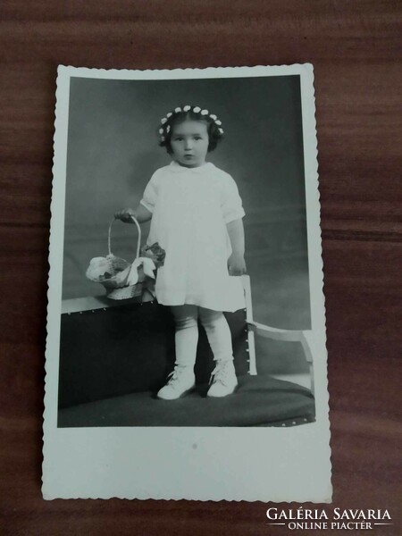Antik fotólap,kislány, 1949.