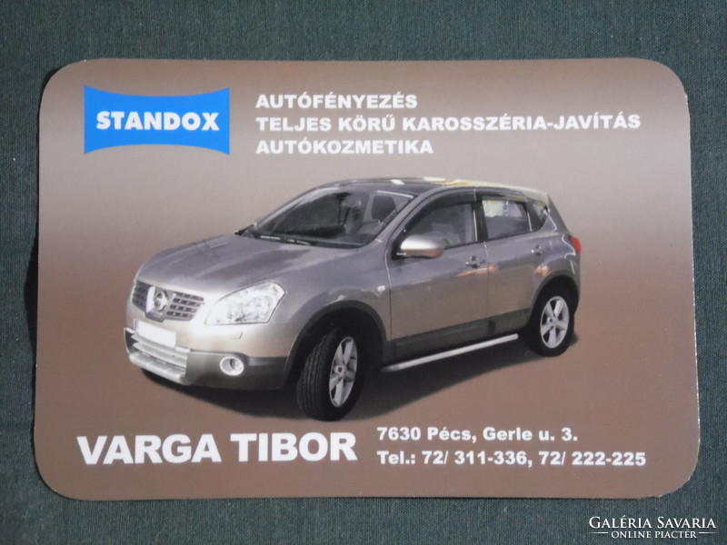 Card calendar, tibor varga car polishing, repair, cosmetics, Pécs, nissan qashqai car 2009, (6)