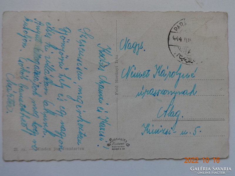 Régi képeslap: Parád-gyógyfürdő, feljáró az Erzsébet-szállóból (1944)