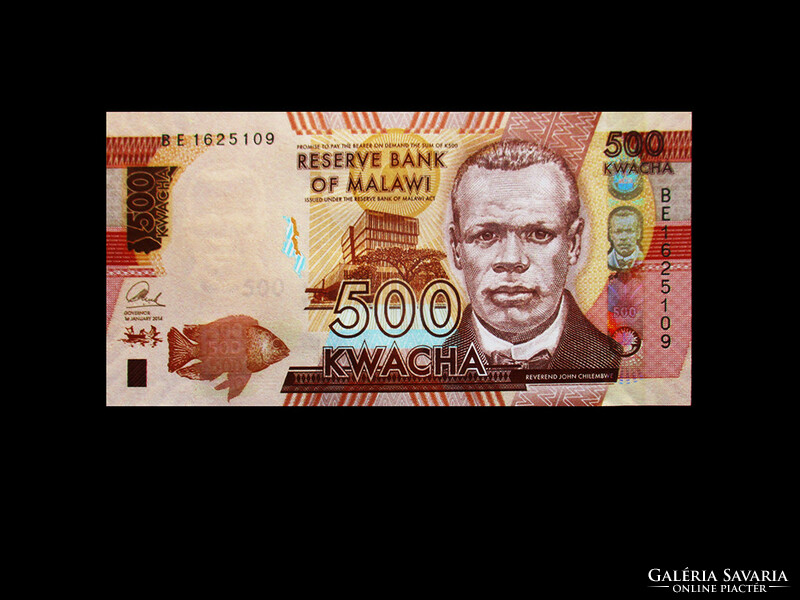 UNC - 500 KWACHA - MALAWI - 2014 (John Chilembwe - a hős...arcképével!) Olvass!