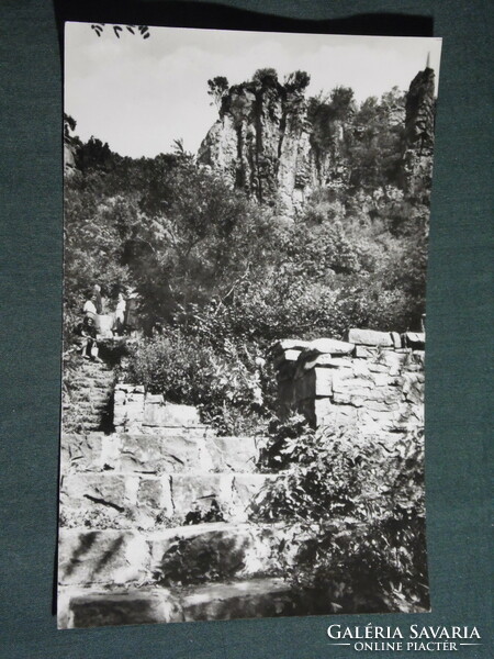 Detail of postcard, badacsony, cozy staircase, stone bags