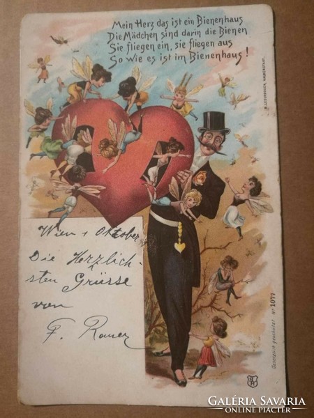 Antique postcard r. Lederbogen Halberstadt