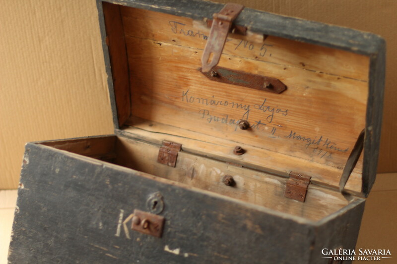 Old antique wooden chest from the First World War period