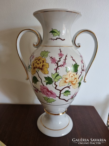Hollóházi váza virágos mintával 42cm magas