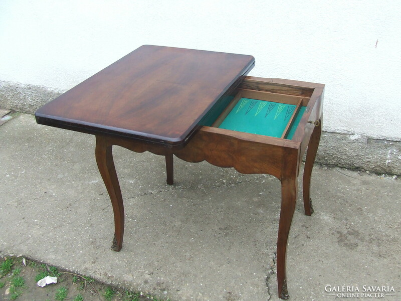 French card table game table with opening drawer