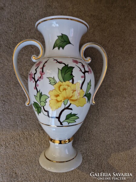 Hollóházi porcelán váza 29 cm magas