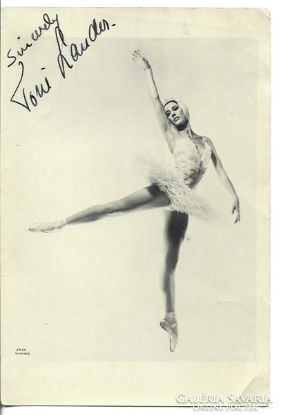 Toni Lander is a world famous Danish dancer, ballerina. Autograph, handwritten signature on a photo sheet