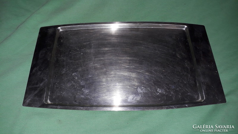 Antique art deco alpaca metal table serving bowl tray in fair condition 28 x 15 cm as shown in the pictures