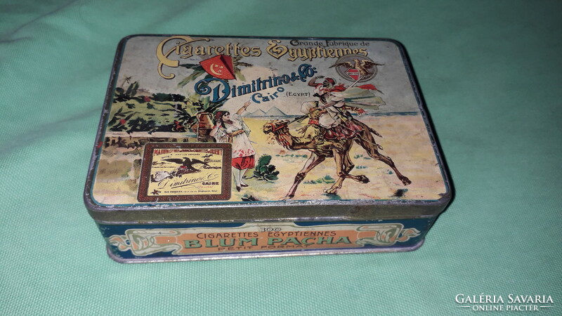 1910. Dimitrino & co. Painted decorative cigarette box containing 100 cigarettes, according to the pictures