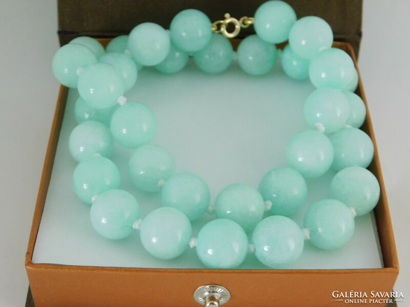 14K gold aquamarine necklace with beautiful large 12mm stones