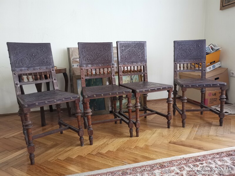Pewter dining chairs (4 pcs.)