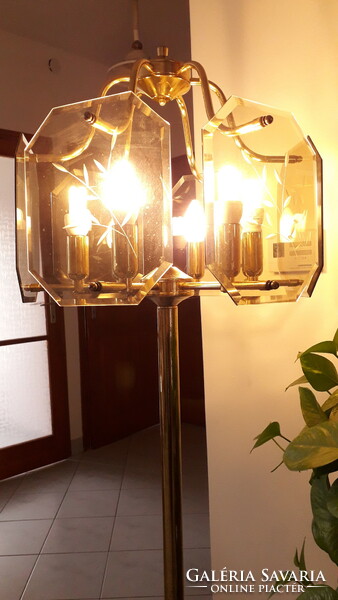 Elegant floor lamp, metal, glass