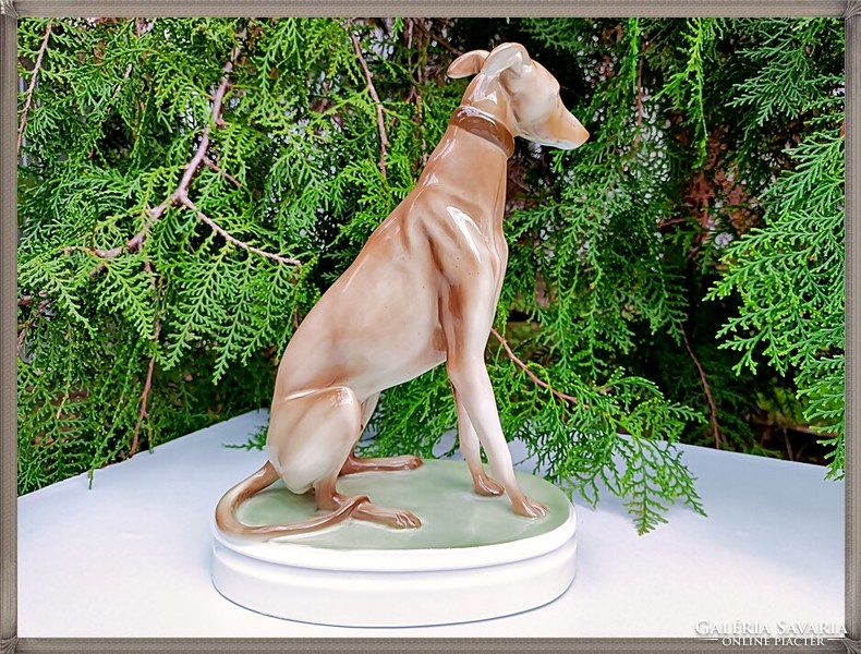 Zsolnay porcelain, markup béla greyhound statue