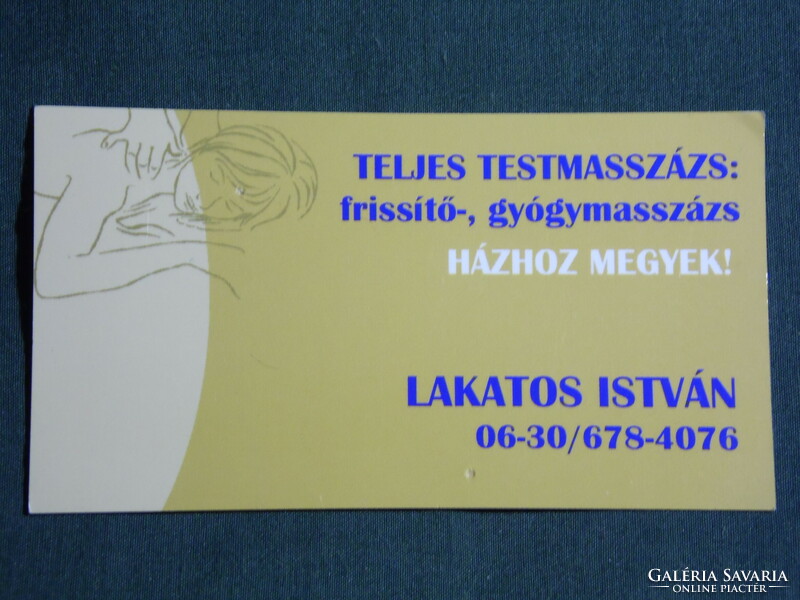 Kártyanaptár, kis méret, Lakatos István gyógymasszázs,grafikai , Pécs, 2010,  (6)
