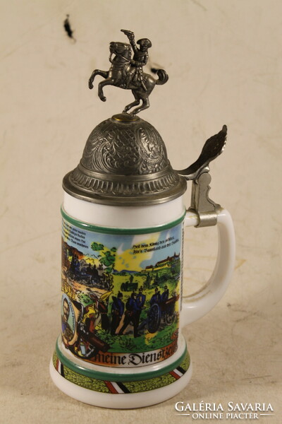 Battle scene equestrian statue beer mug 221