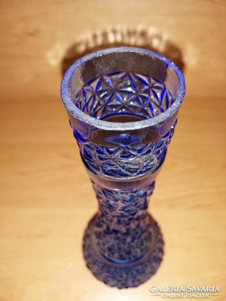 Kék üveg váza - 18,5 cm (8/d)