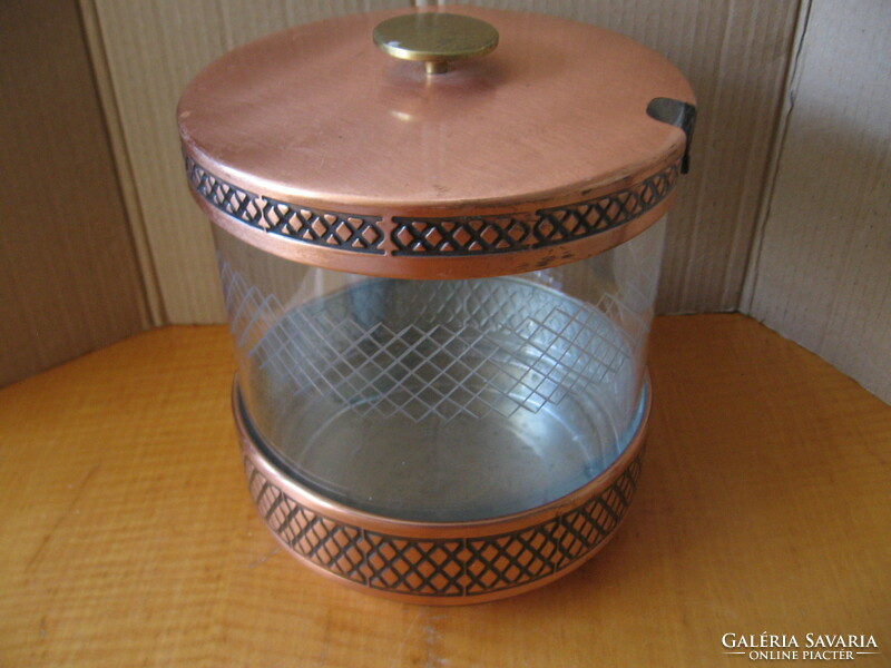 Art deco punch pot, storage copper and glass