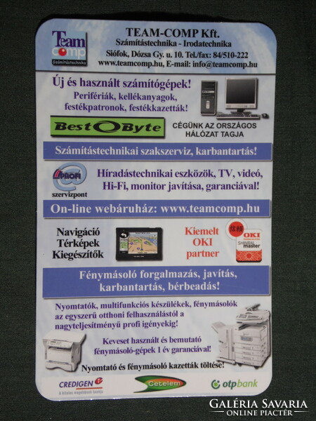 Kártyanaptár, Team Comp számítástechnikai üzlet, Siófok, 2010,  (6)