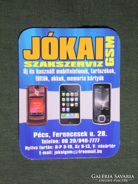 Card calendar, small size, Jókai gsm mobile phone store, Pécs, 2010, (6)