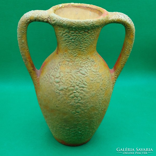 Cracked glazed ceramic vase by Imre Karda