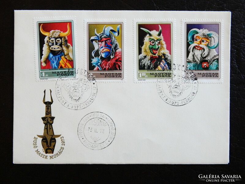 Fdc 1973. Busójárás - stamp set divided into 2 envelopes