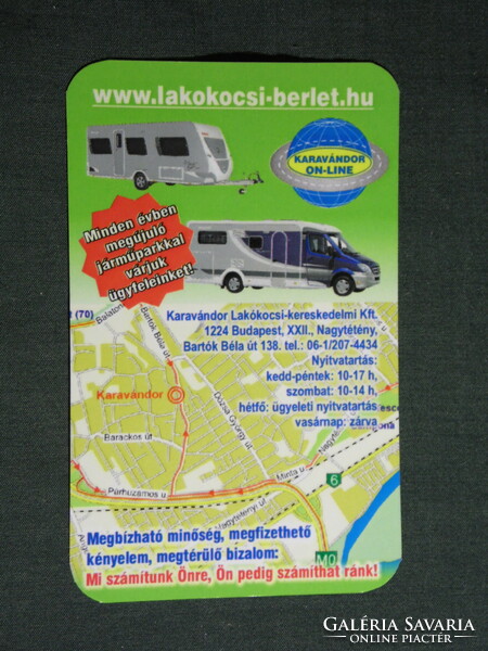 Card calendar, caravan trade, rental, Budapest, map, 2010, (6)
